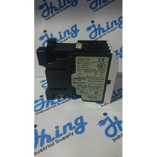 CU-11 4A Teco Magnetic Contactor, 3 phase, 220V coil, 50/60Hz, NC